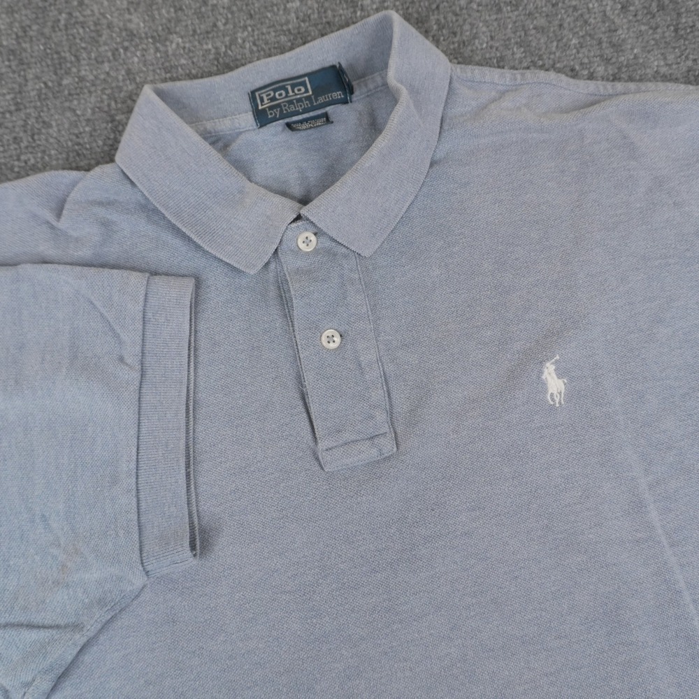 Polo Ralph Lauren Polo Shirt Mens XL Light Blue Short Sleeve Pique Cotton Pony